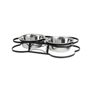 Incredipet Modern Bone Shape Double Diner Pet Bowls