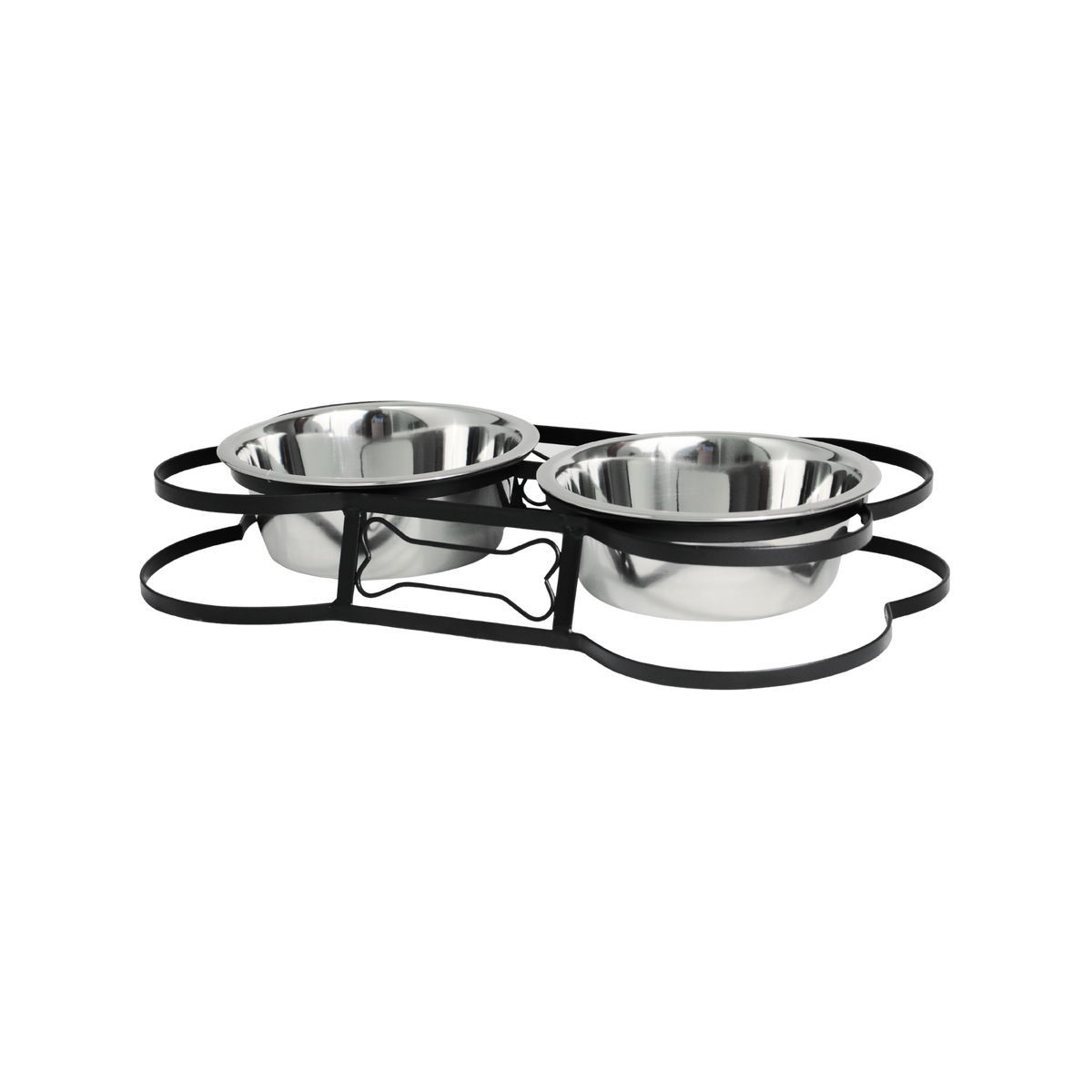 Incredipet Modern Bone Shape Double Diner Pet Bowls
