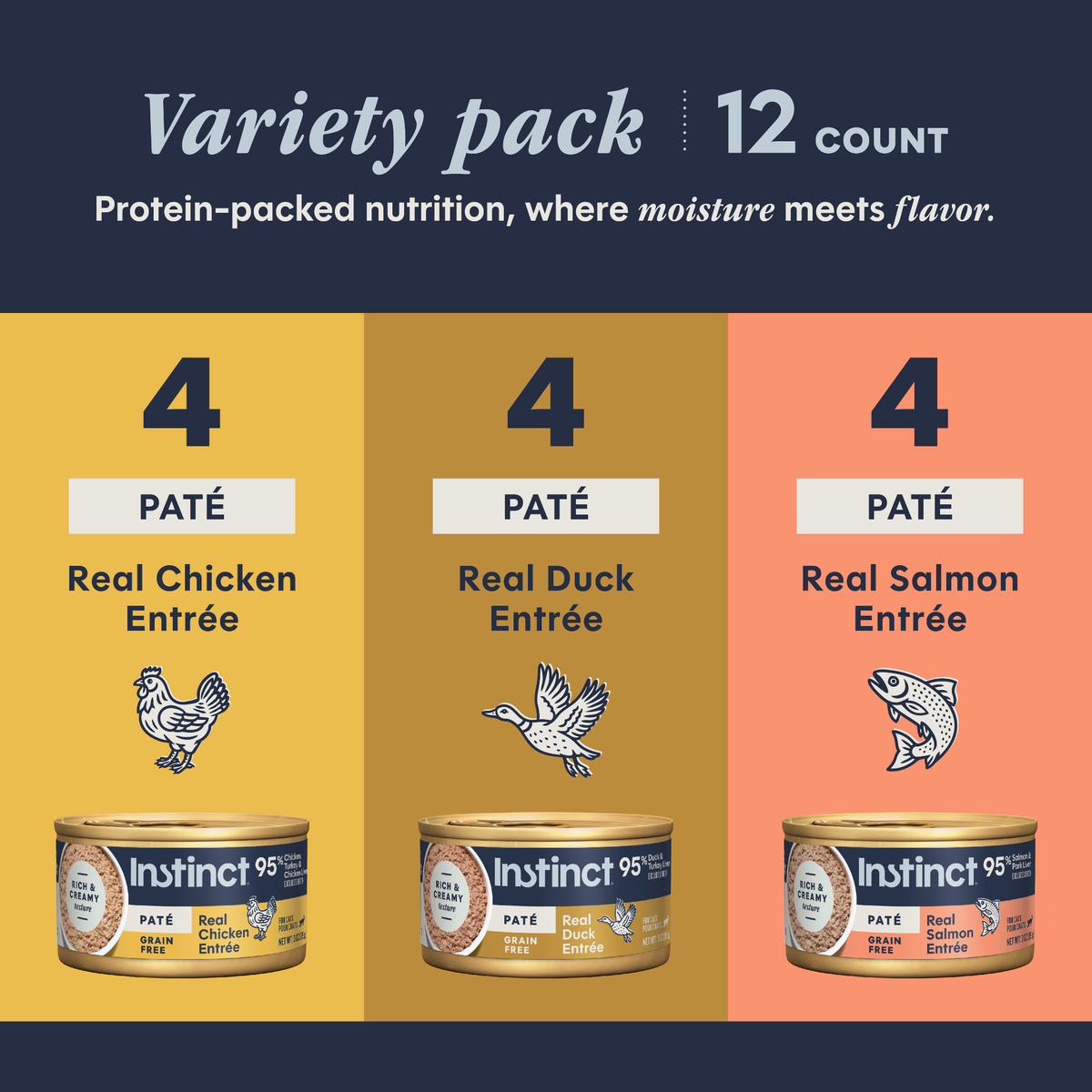 Instinct Original Grain-Free Pate Variety Pack Canned Cat Food 12 ct