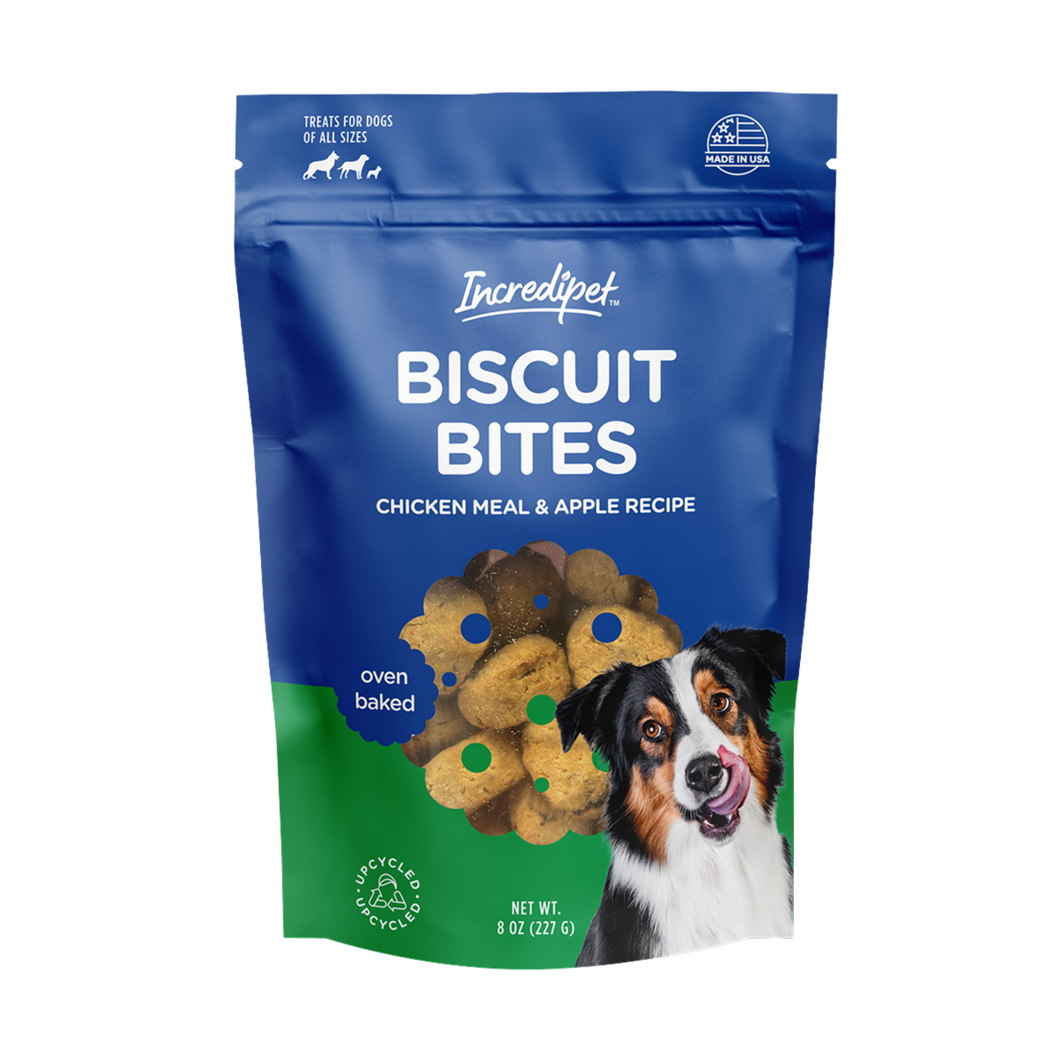 Incredipet Oven Baked Chicken Meal & Apple Recipe Biscuit Bites Dog Treats 8 oz