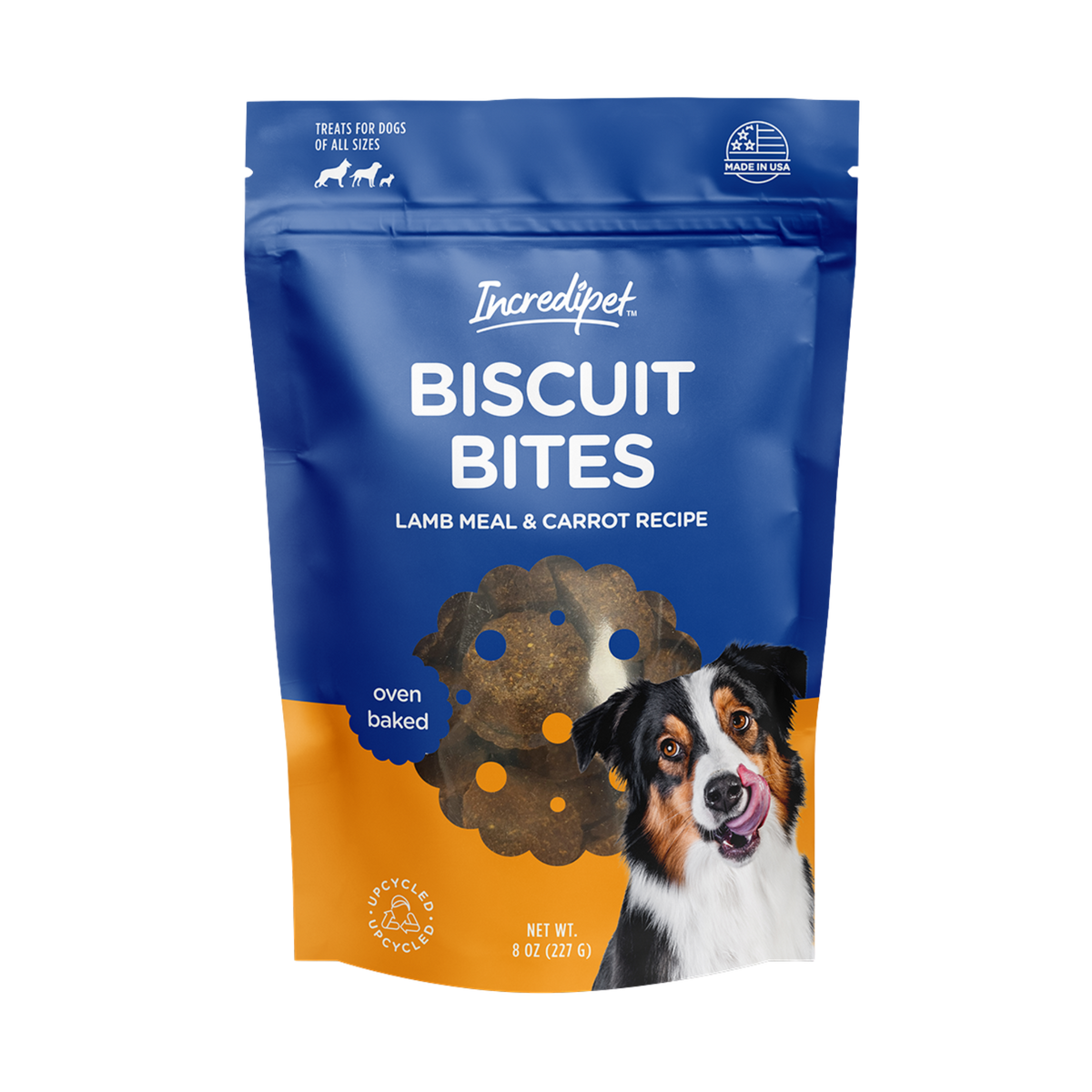 Incredipet Oven Baked Lamb Meal & Carrot Recipe Biscuit Bites Dog Treats 8 oz
