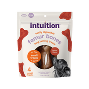 Intuition Femur Bones, Rawhide-Free, Long-Lasting Bacon Flavor Dog Chew Treats 4 ct