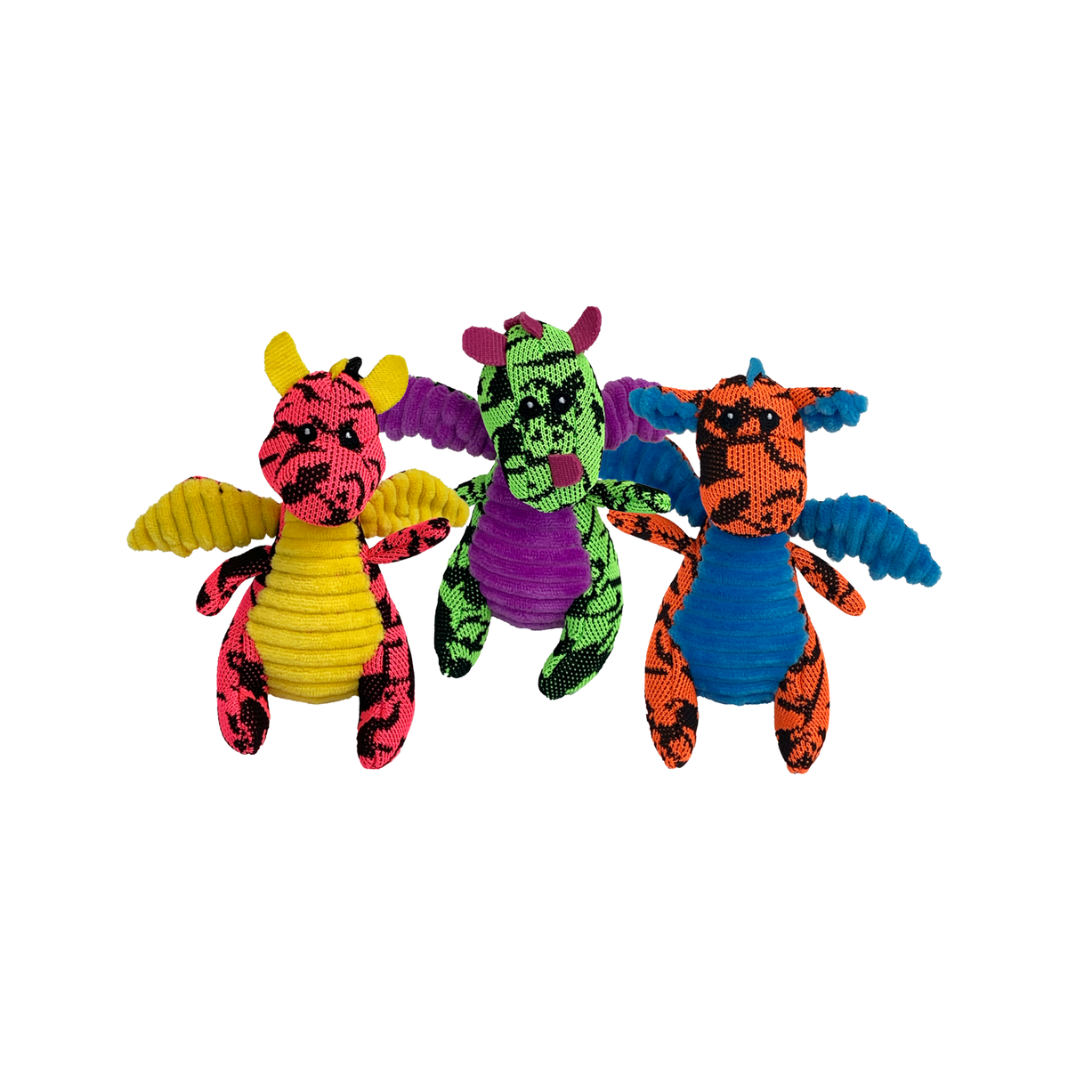 Incredipet Mini Dragon Plush Dog Toy, Assorted 5 in
