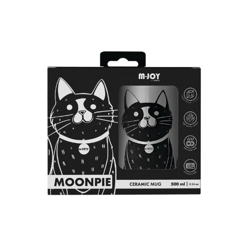 M-Pets Pet Family Moonpie Black and White Ceramic Mug