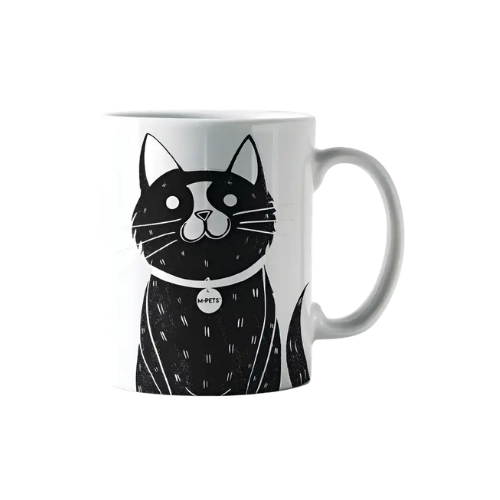 M-Pets Pet Family Moonpie Black and White Ceramic Mug