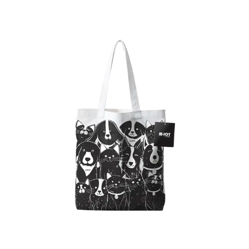 M-Pets Pet Family Black and White Shopping Tote