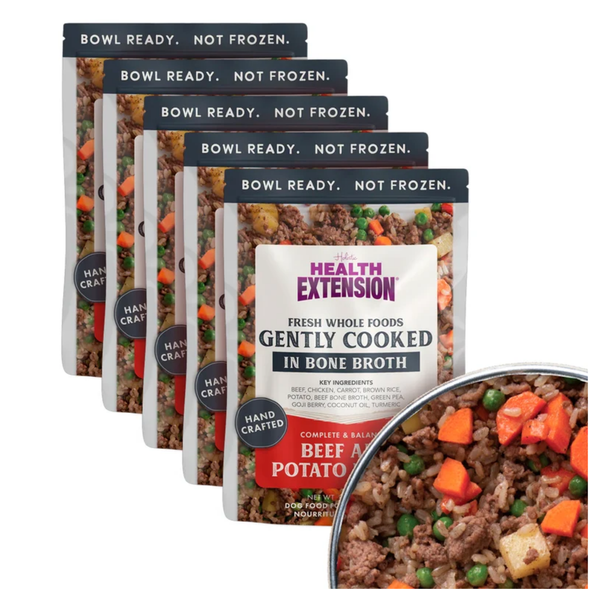 Health Extension Whole Foods Gently Cooked in Bone Broth Beef & Potato Recipe Dog Food