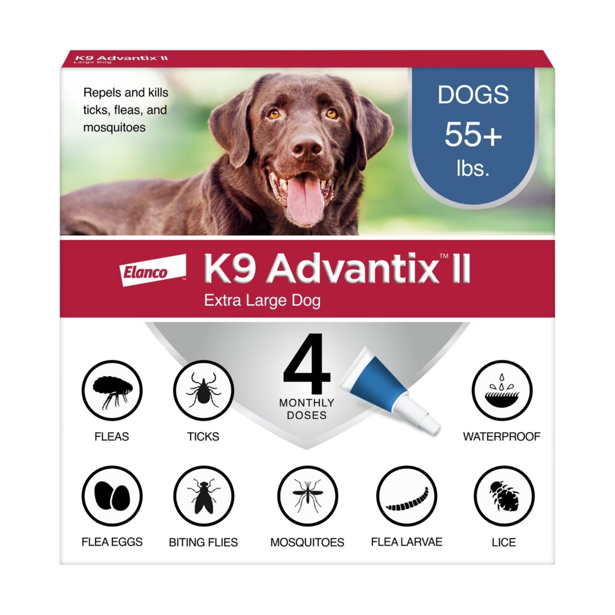 K9 Advantix Ii Topical Flea & Tick Treatment for Dogs over 55 lbs