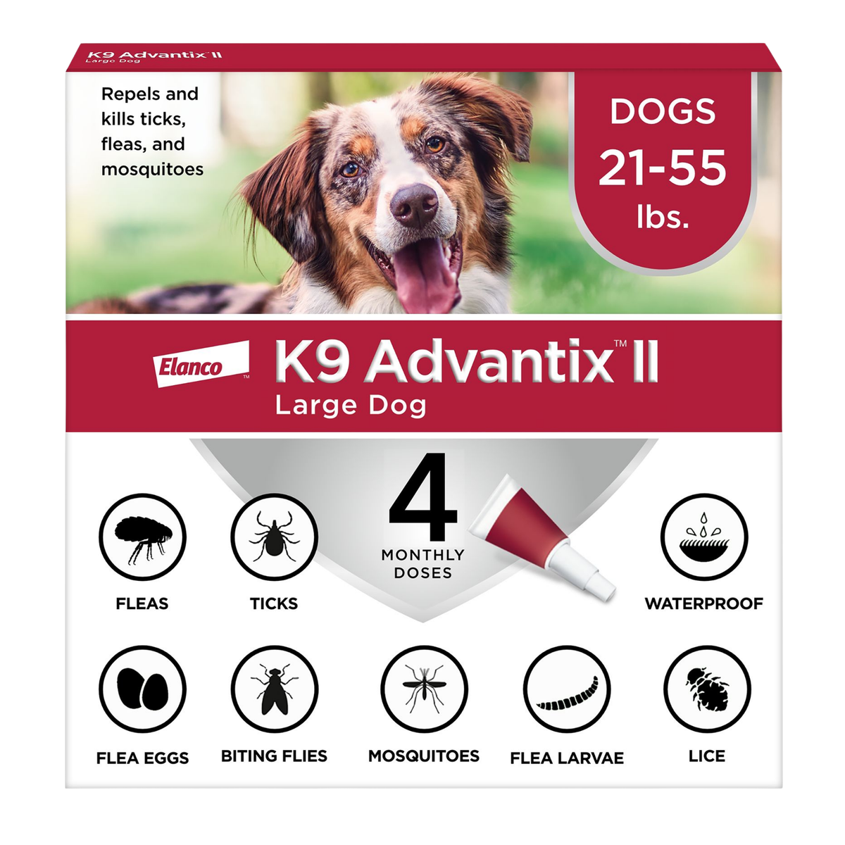 K9 Advantix Ii Topical Flea & Tick Treatment for Dogs 21-55 lbs
