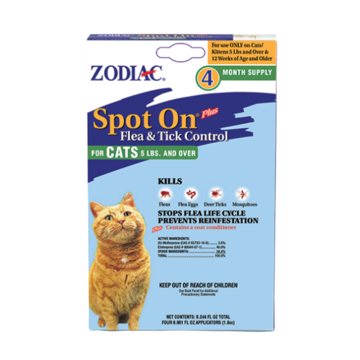 Zodiac Spot On Plus Flea & Tick Control for Cats & Kittens