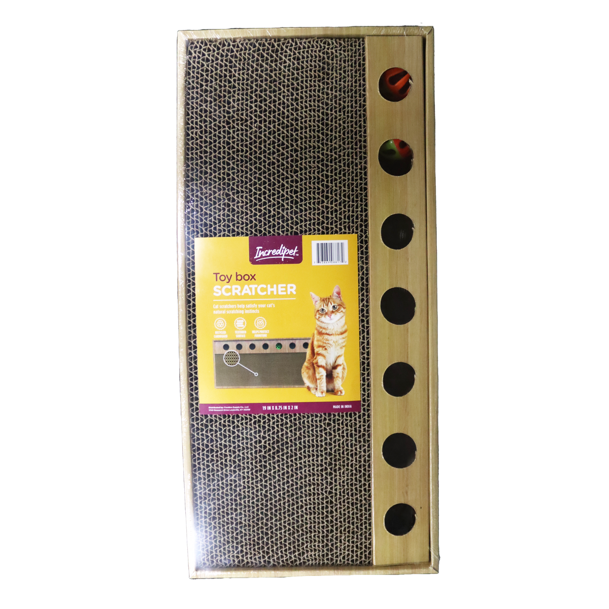 Incredipet Toy Box Cardboard Cat Scratcher