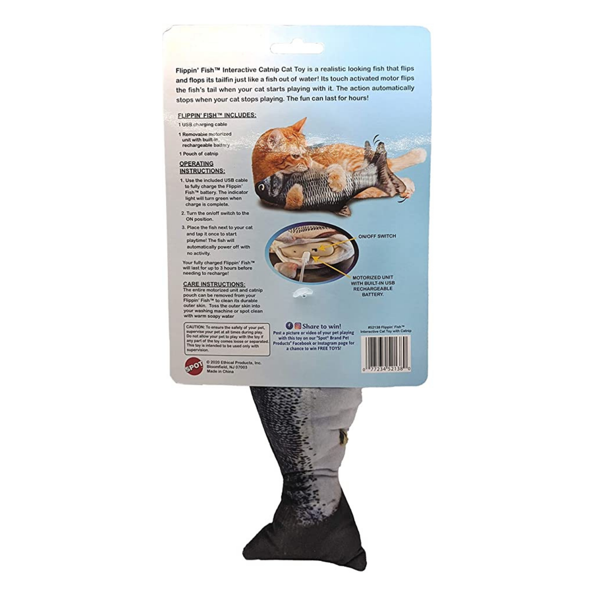 Spot Ethical Pet Flippin' Fish Catnip Cat Toy