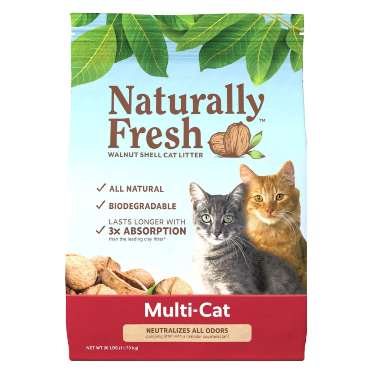 Naturally Fresh Multi-Cat Walnut Shell Cat Litter 26 lb