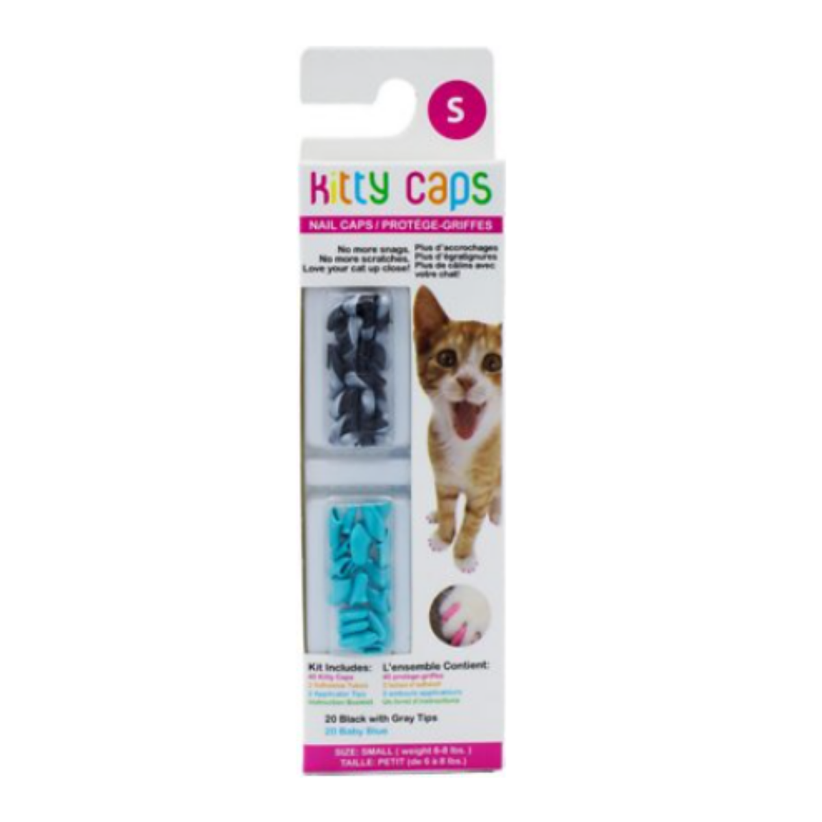 Kitty Caps Cat Nail Caps, Assorted Colors, 40 count