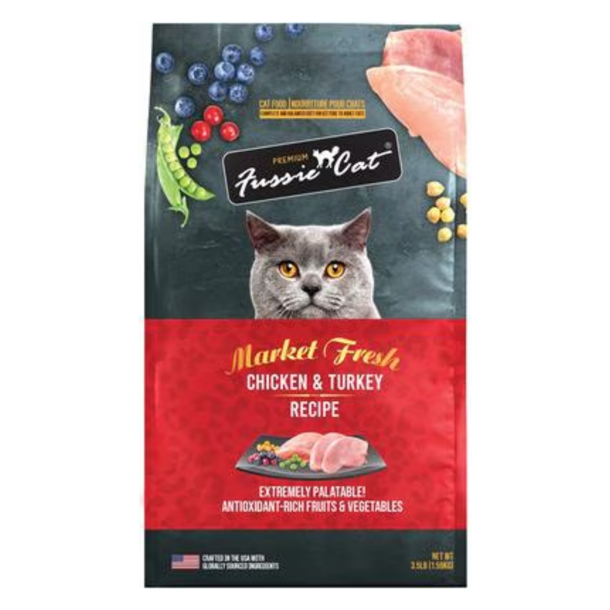 Fussie Cat Market Fresh Chicken & Turkey Recipe Grain-Free Dry Cat Food