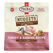 Primal Turkey & Sardine Formula Nuggets Grain-Free Freeze-Dried Dog Food 14 oz