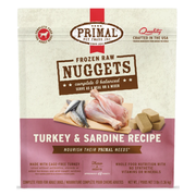 Primal Raw Frozen Nuggets Turkey & Salmon Formula Dog Food 3 lb