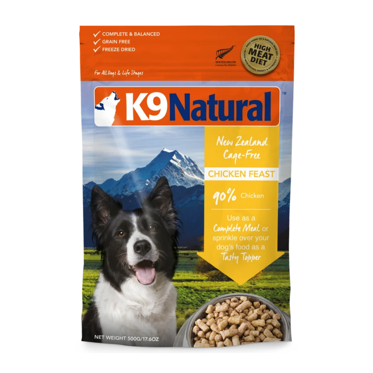 Natural Pet Food Group K9 Natural New Zealand Chicken Feast Freeze-Dried Dog Food Topper 3.5 oz