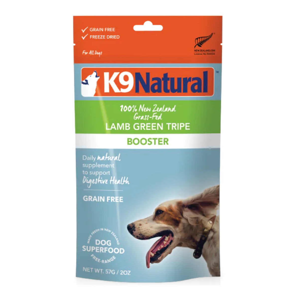 Natural Pet Food Group K9 Natural Freeze-Dried Lamb Green Tripe Digestive Health Supplement Booster for Dogs 2 oz