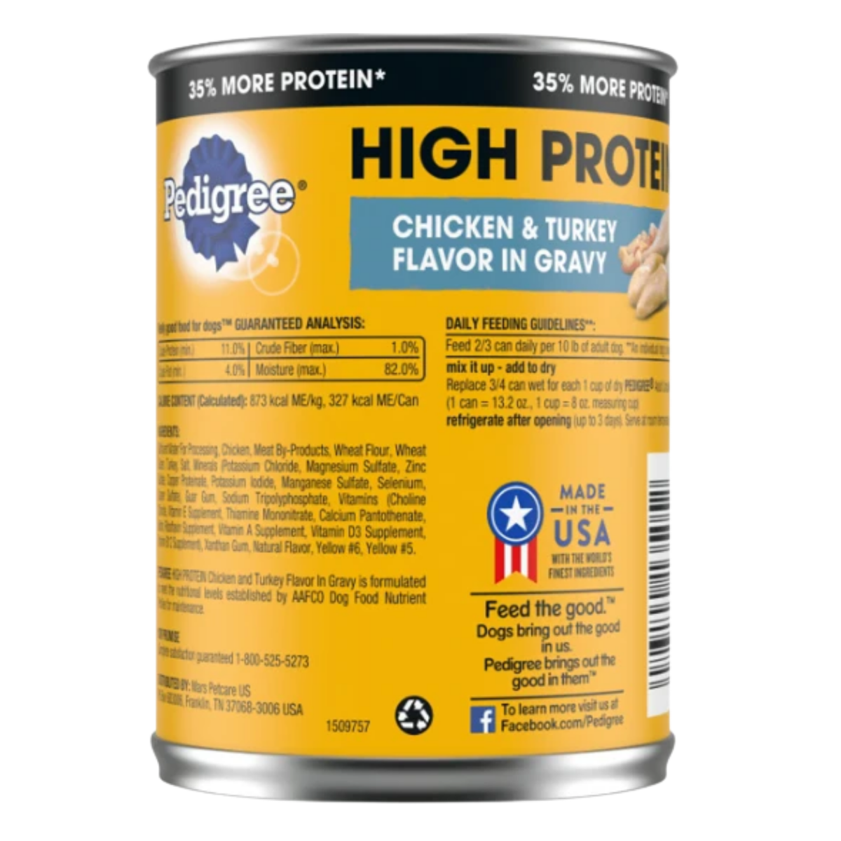 Pedigree High Protein Chicken & Turkey Flavor in Gravy Canned Dog Food