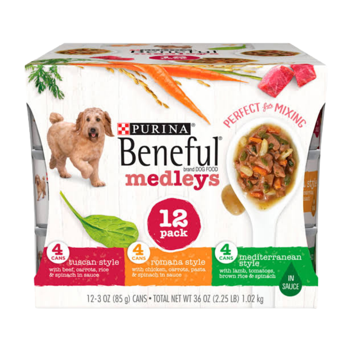 Purina Beneful Medleys Wet Dog Food Variety Pack 12 ct