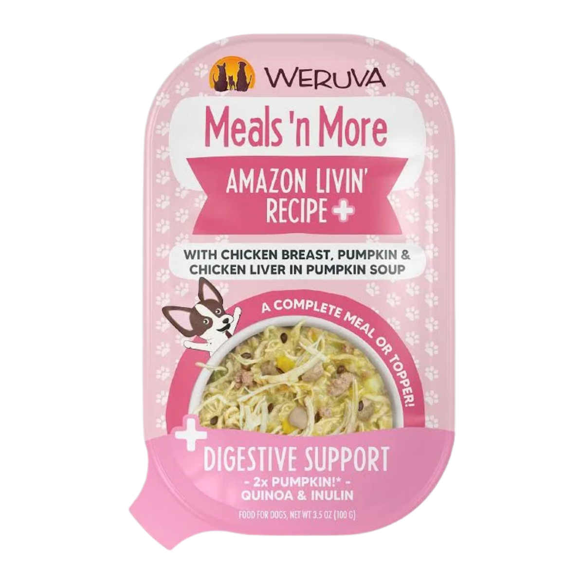 Weruva Meals 'N More Amazon Livin' + Digestive Support with Chicken Breast, Pumpkin & Chicken Liver in Pumpkin Soup Wet Dog Food