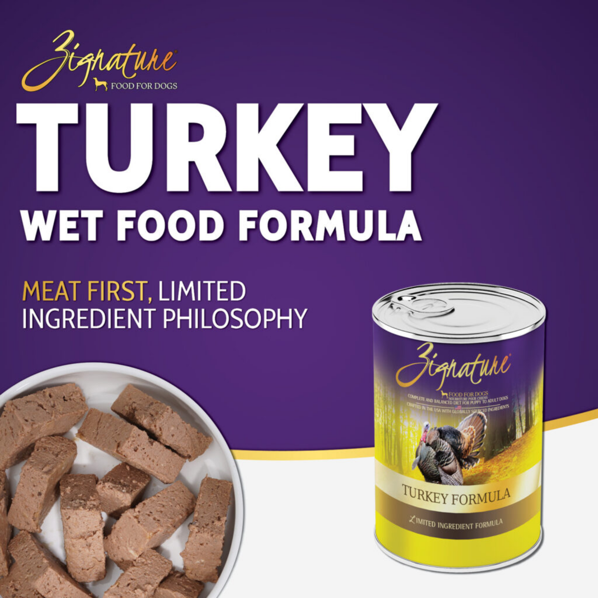 ZIGNATURE Turkey Meal Limited Ingredient Formula Grain-Free Canned Dog Food