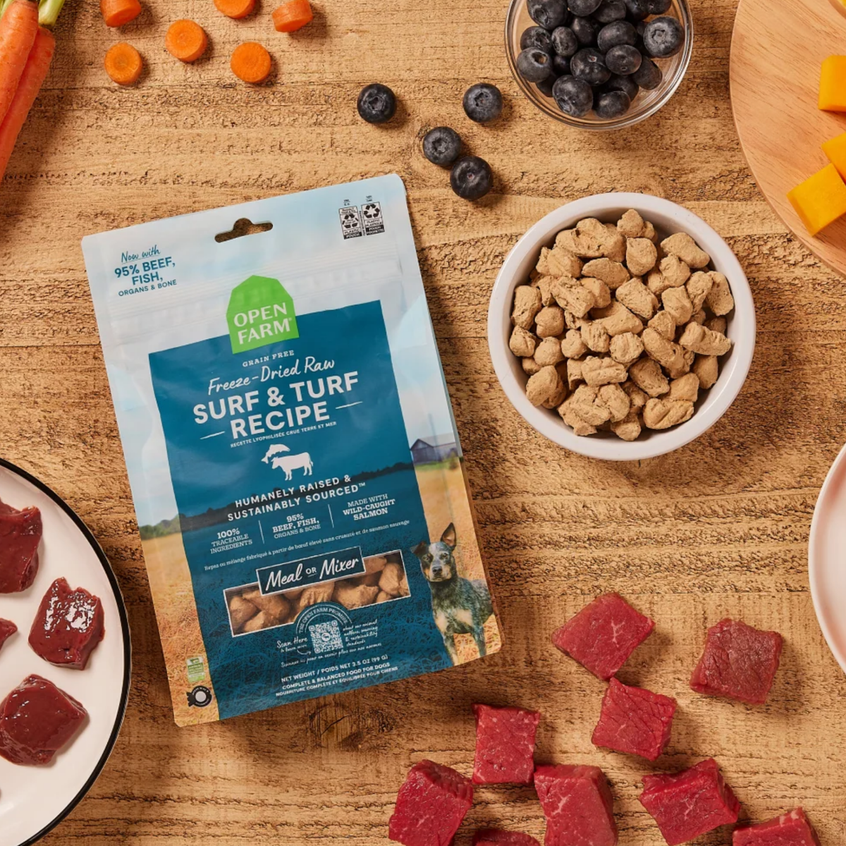 Open Farm Surf & Turf Freeze Dried Raw Morsels for Dogs 3.5 oz
