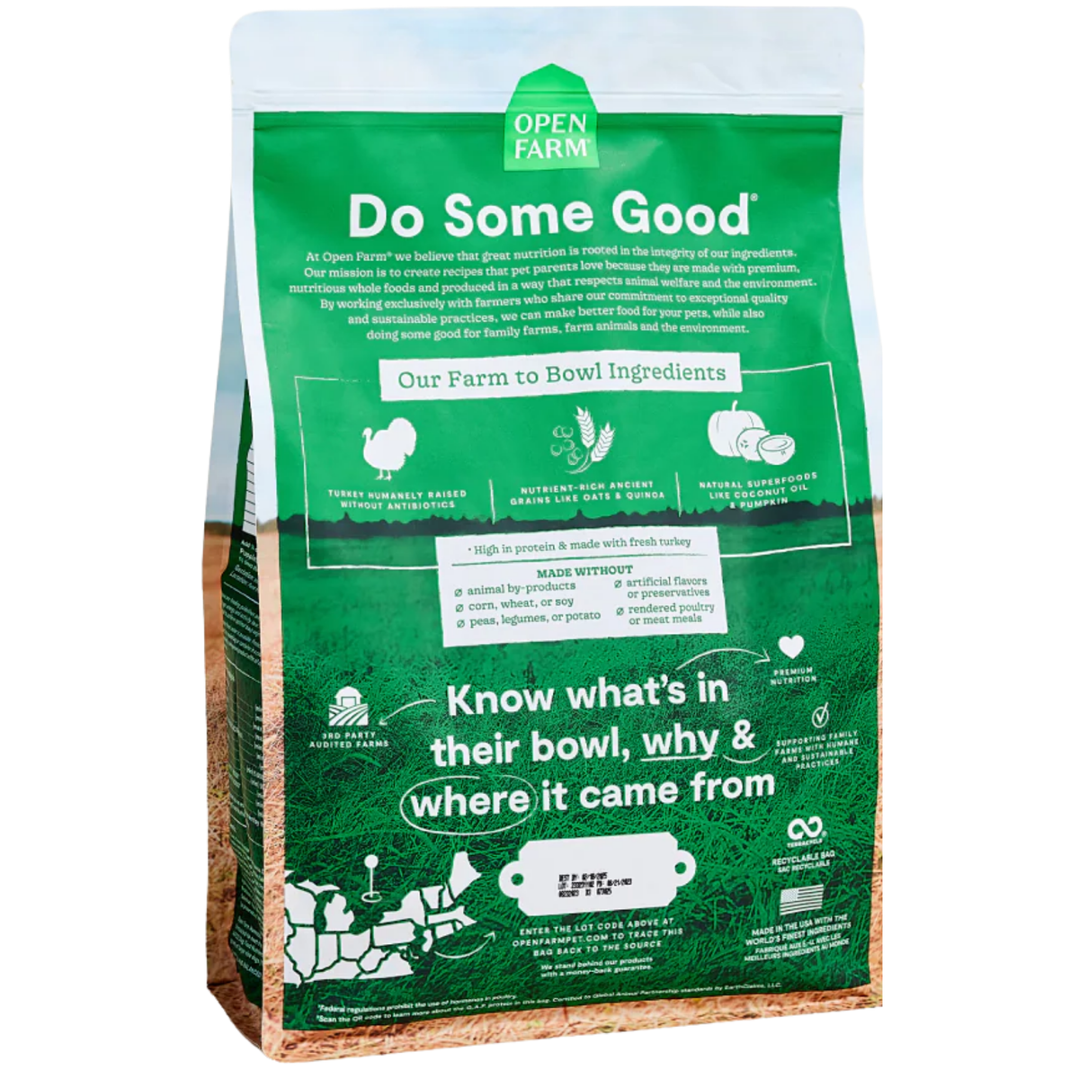 Open Farm Homestead Turkey & Ancient Grains Dry Dog Food 22 lb