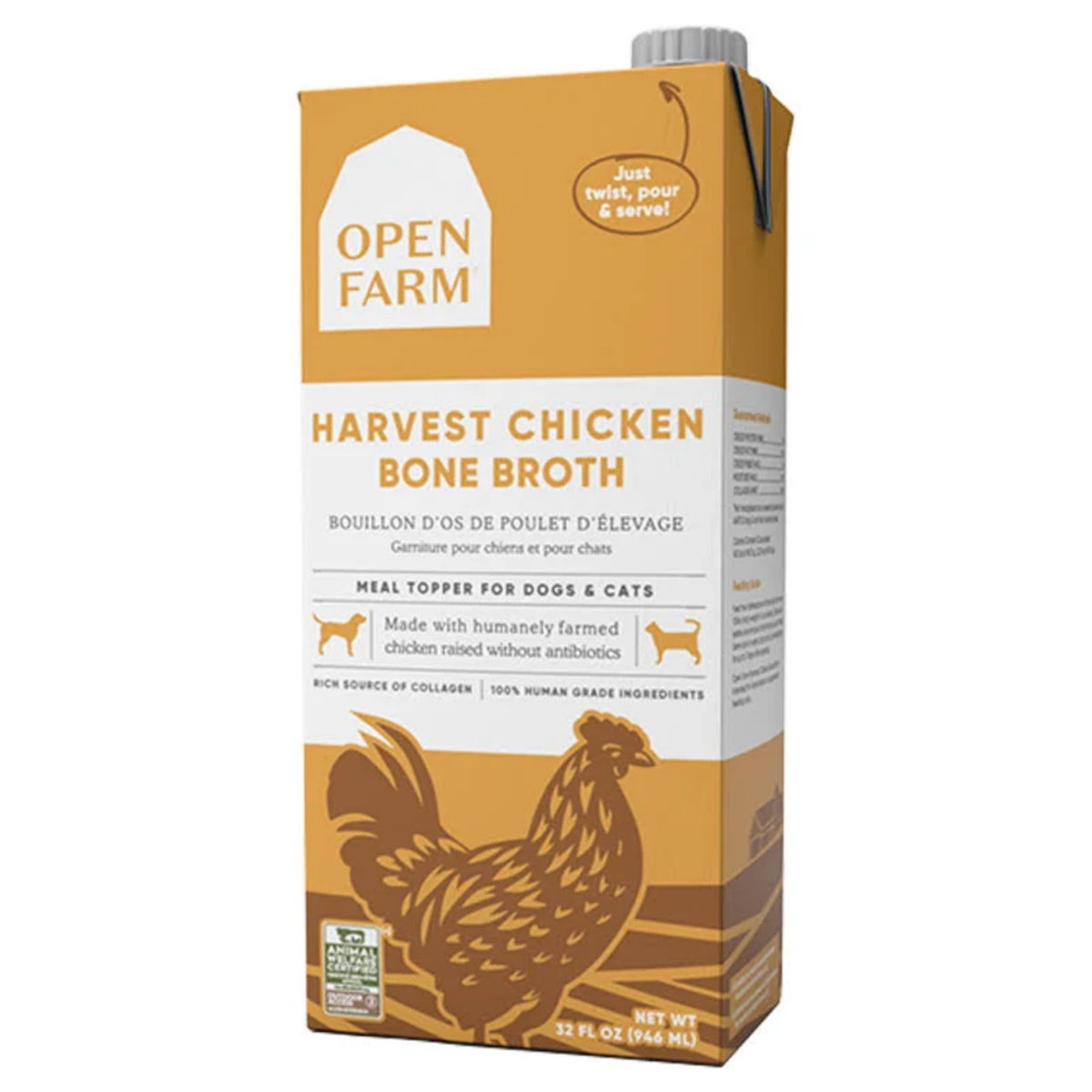 Open Farm Harvest Chicken Bone Broth for Dogs