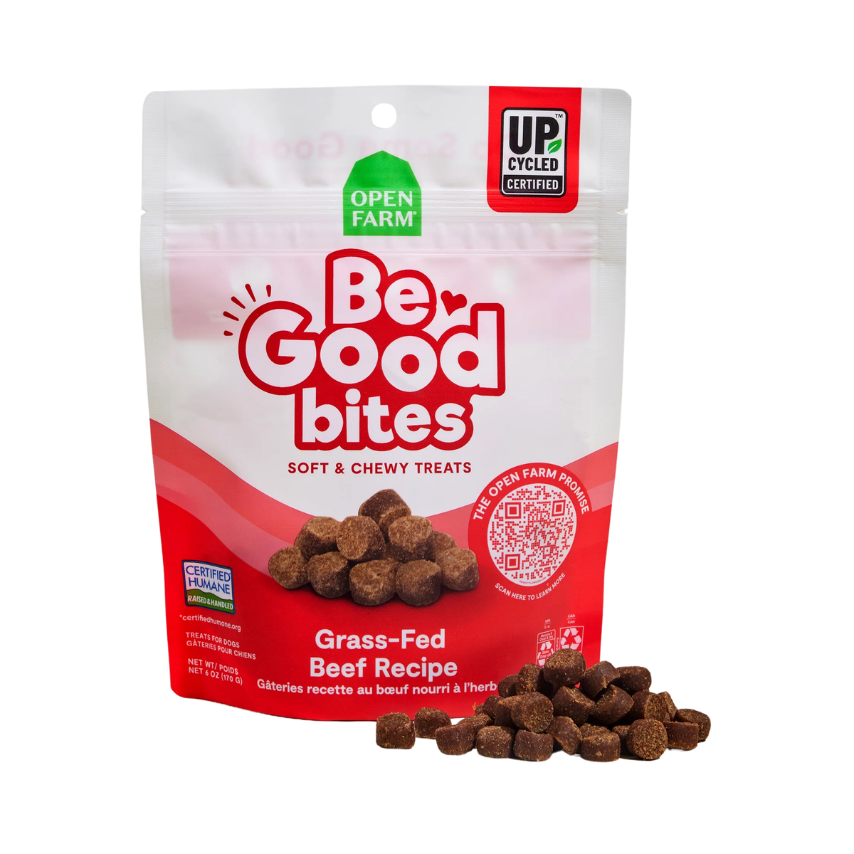 Open Farm Be Good Bites Grass-Fed Beef Recipe Soft & Chewy Dog Treats 6 oz