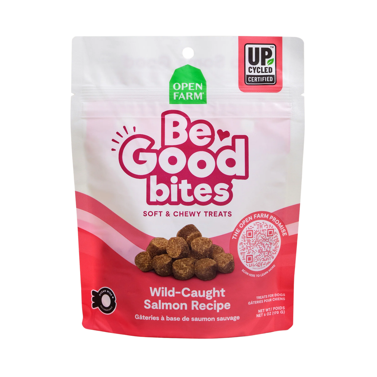 Open Farm Be Good Bites Wild-Caught Salmon Recipe Soft & Chewy Dog Treats 6 oz