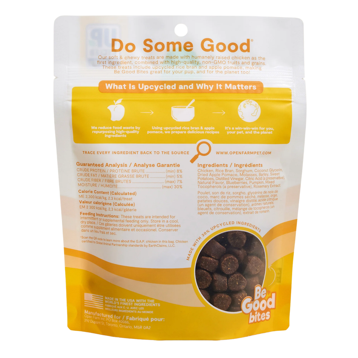Open Farm Be Good Bites Chicken Recipe Soft & Chewy Dog Treats 6 oz