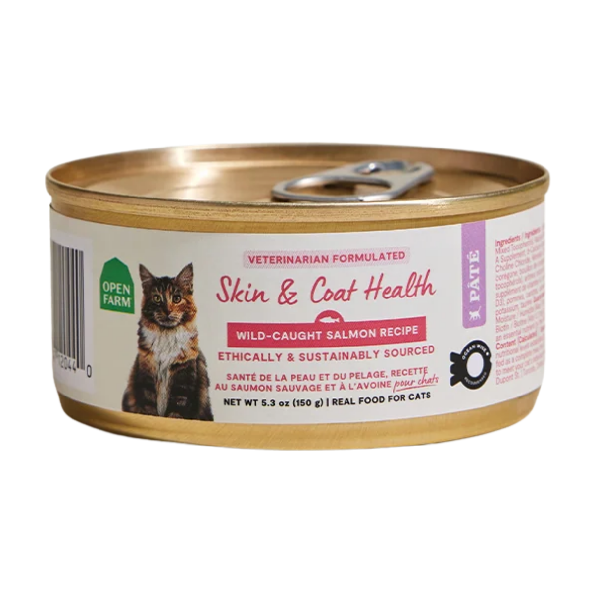 Open Farm Wild-Caught Salmon Skin and Coat Health Pate Wet Cat Food