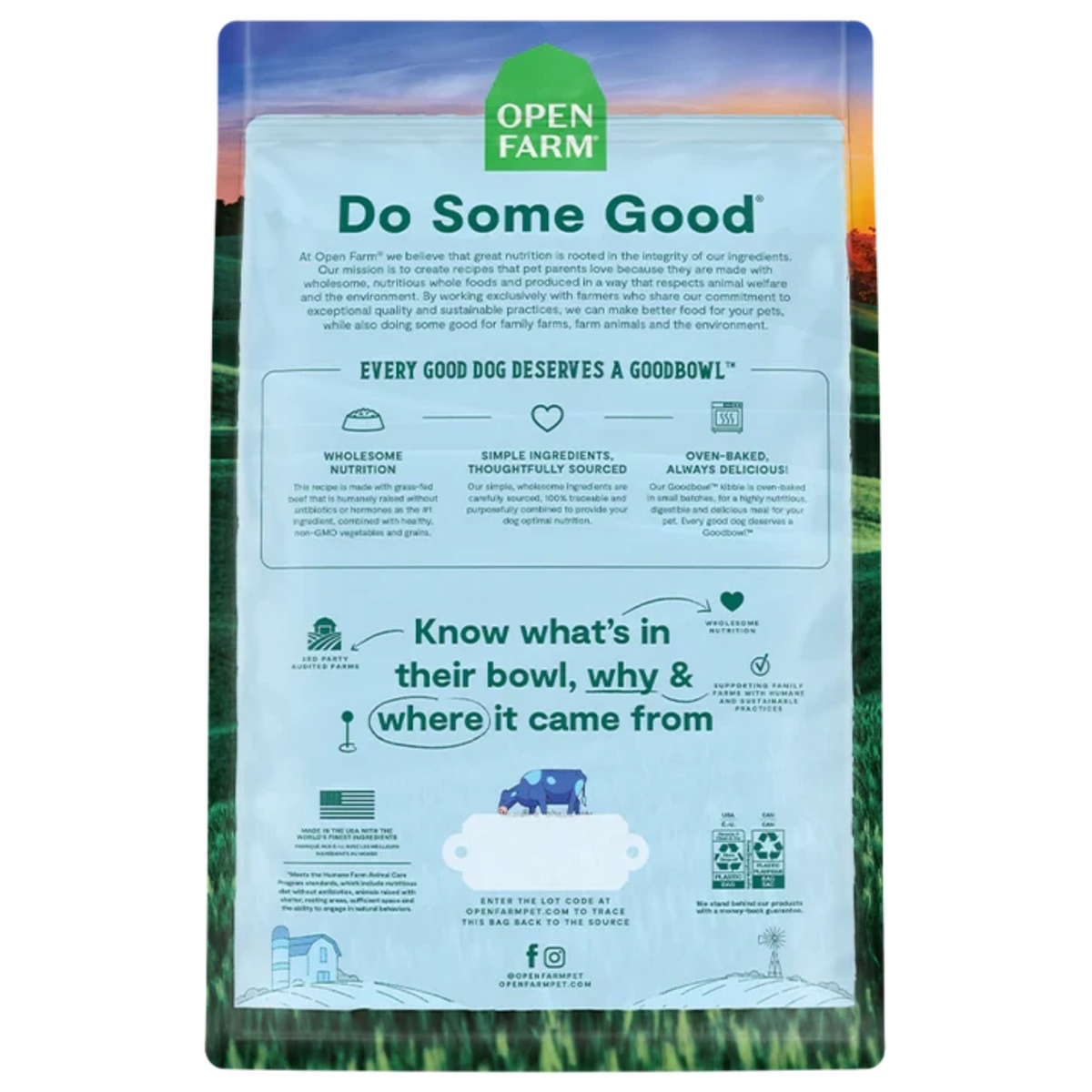 OPEN FARM Oven-Baked Goodbowl Grass-Fed Beef & Brown Rice Recipe for Dogs