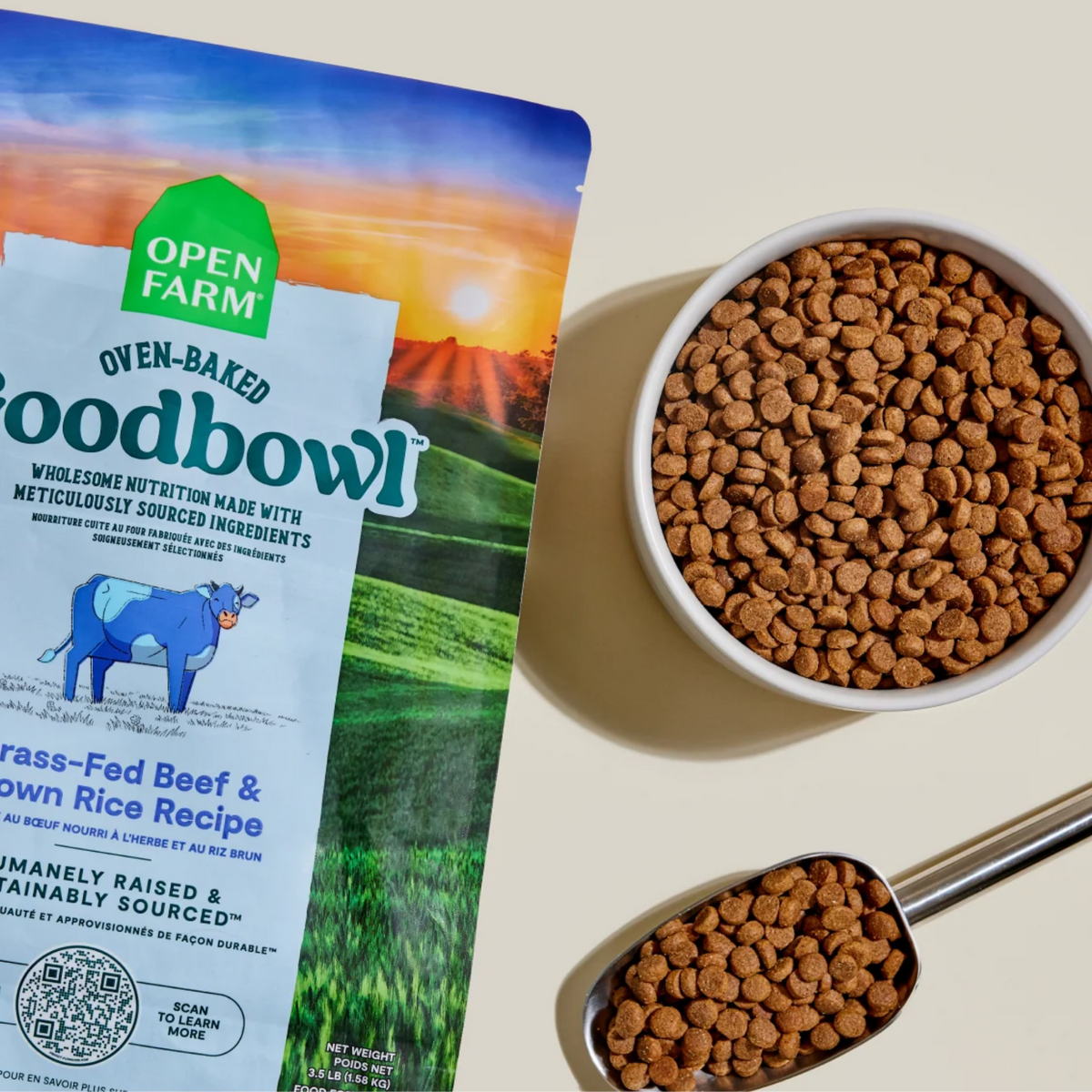 OPEN FARM Oven-Baked Goodbowl Grass-Fed Beef & Brown Rice Recipe for Dogs