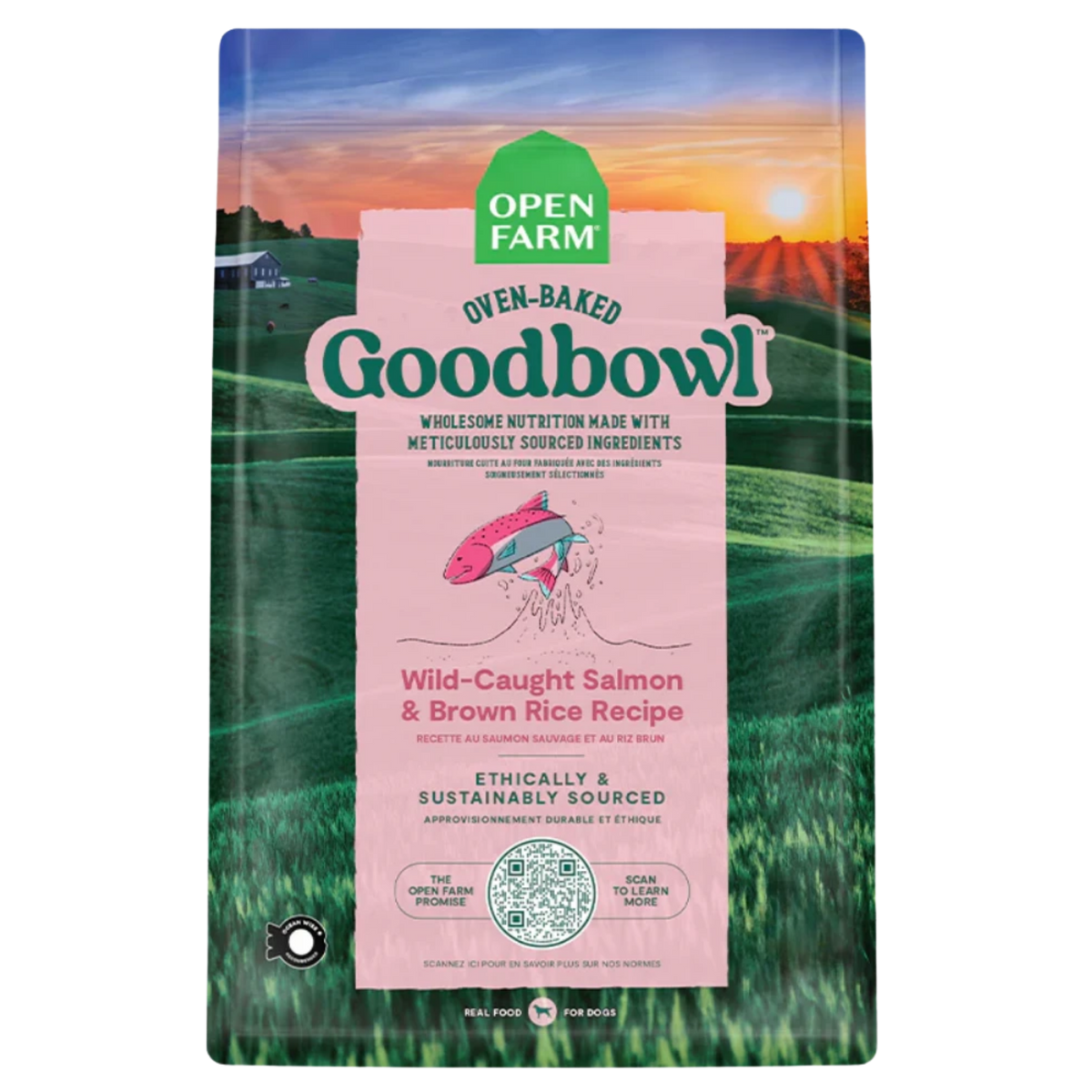 Open Farm Oven-Baked Goodbowl Wild-Caught Salmon & Brown Rice Recipe for Dogs 22 lb