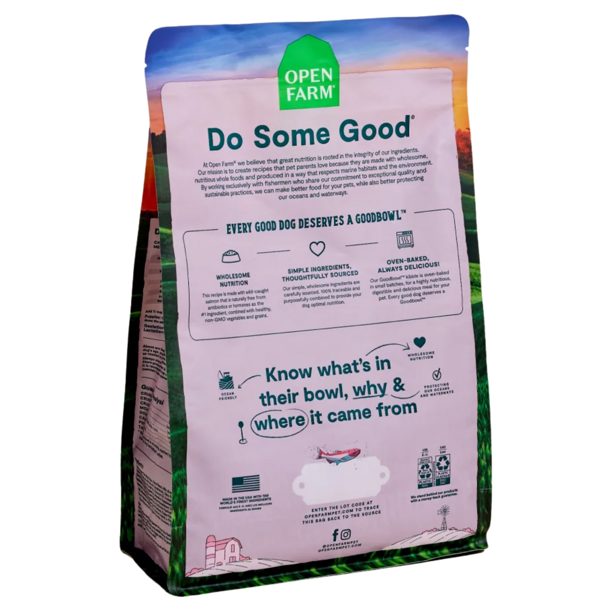 Open Farm Oven-Baked Goodbowl Wild-Caught Salmon & Brown Rice Recipe for Dogs 22 lb