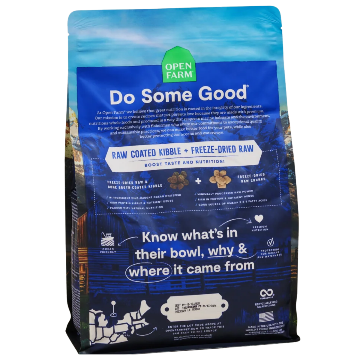 Open Farm Wild Ocean Ancient Grains RawMix for Dogs 20 lb