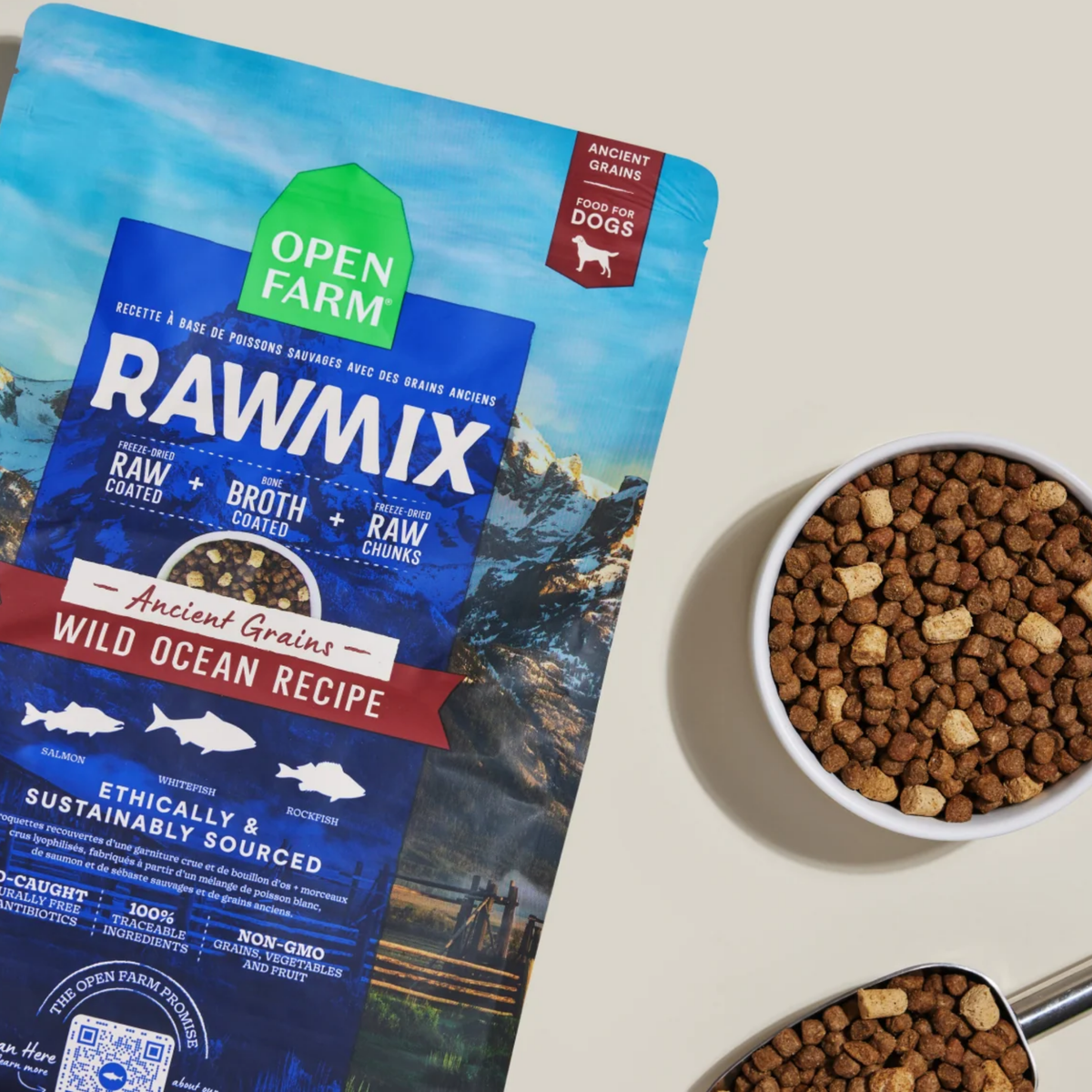 Open Farm Wild Ocean Ancient Grains RawMix for Dogs 20 lb