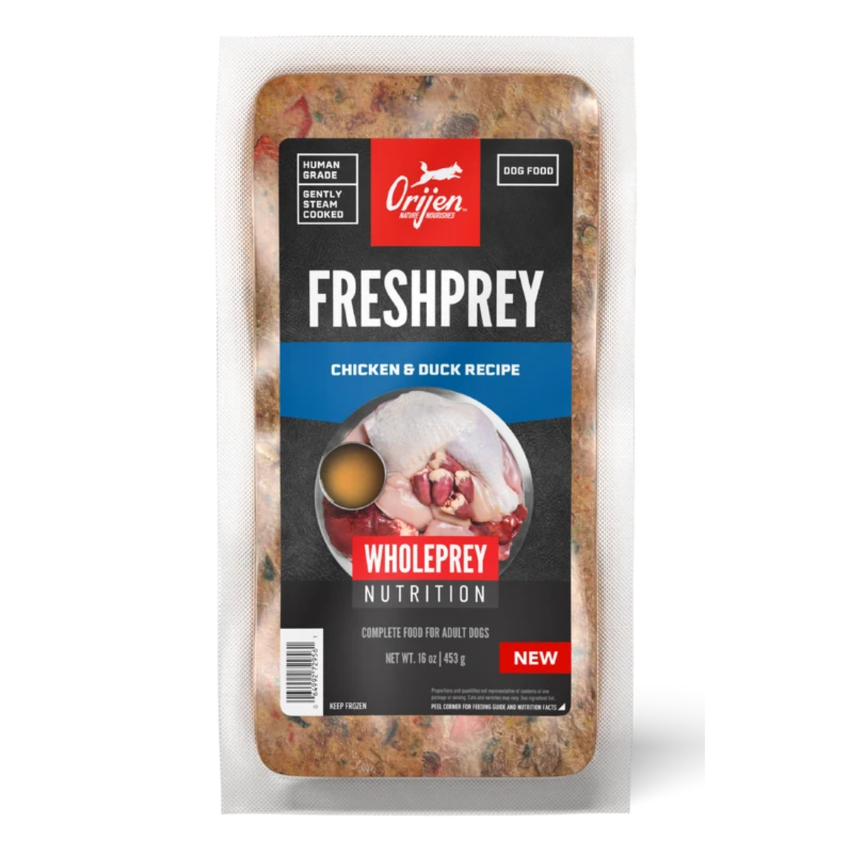 Orijen FRESHPREY Chicken and Duck Recipe Grain-Inclusive Frozen Dog Food