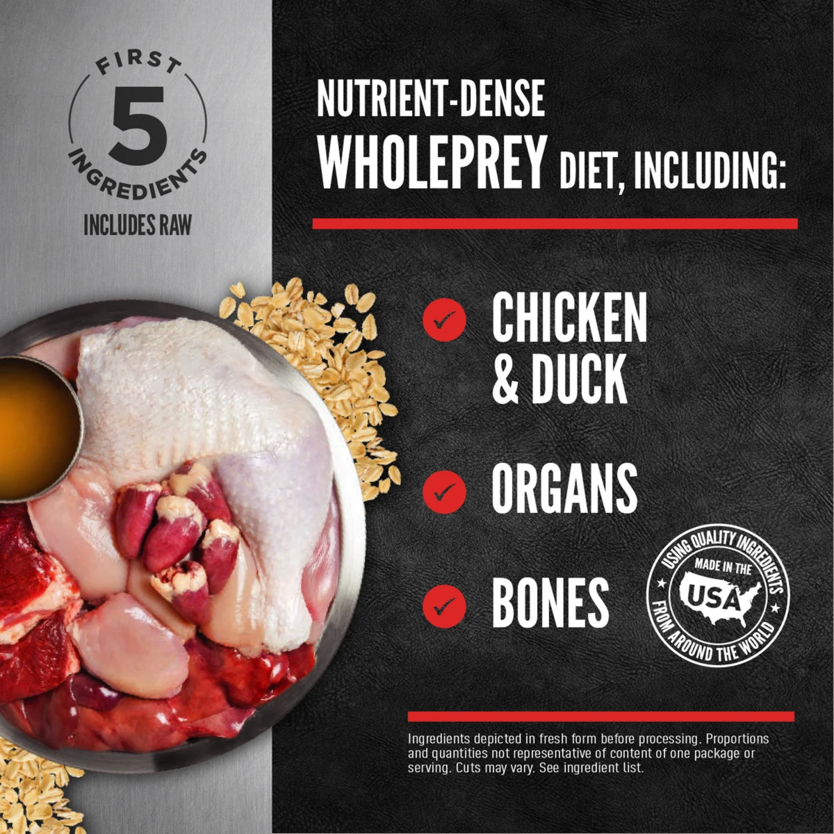 Orijen FRESHPREY Chicken and Duck Recipe Grain-Inclusive Frozen Dog Food