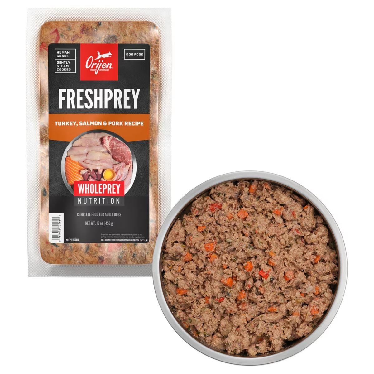 Orijen FRESHPREY Turkey, Salmon, and Pork Recipe Grain-Free Frozen Dog Food