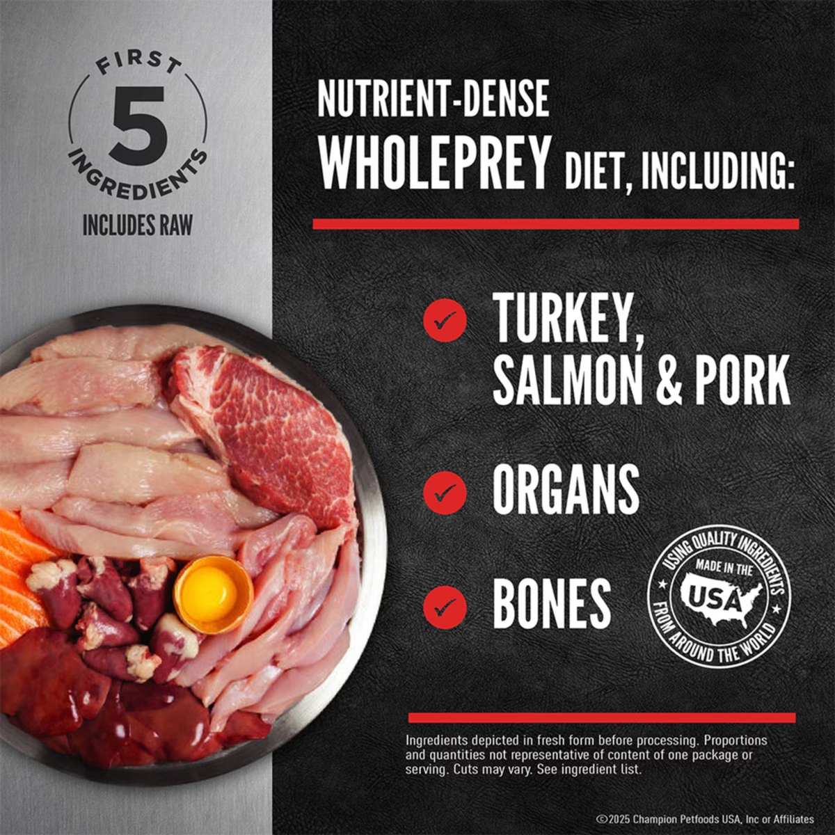 Orijen FRESHPREY Turkey, Salmon, and Pork Recipe Grain-Free Frozen Dog Food