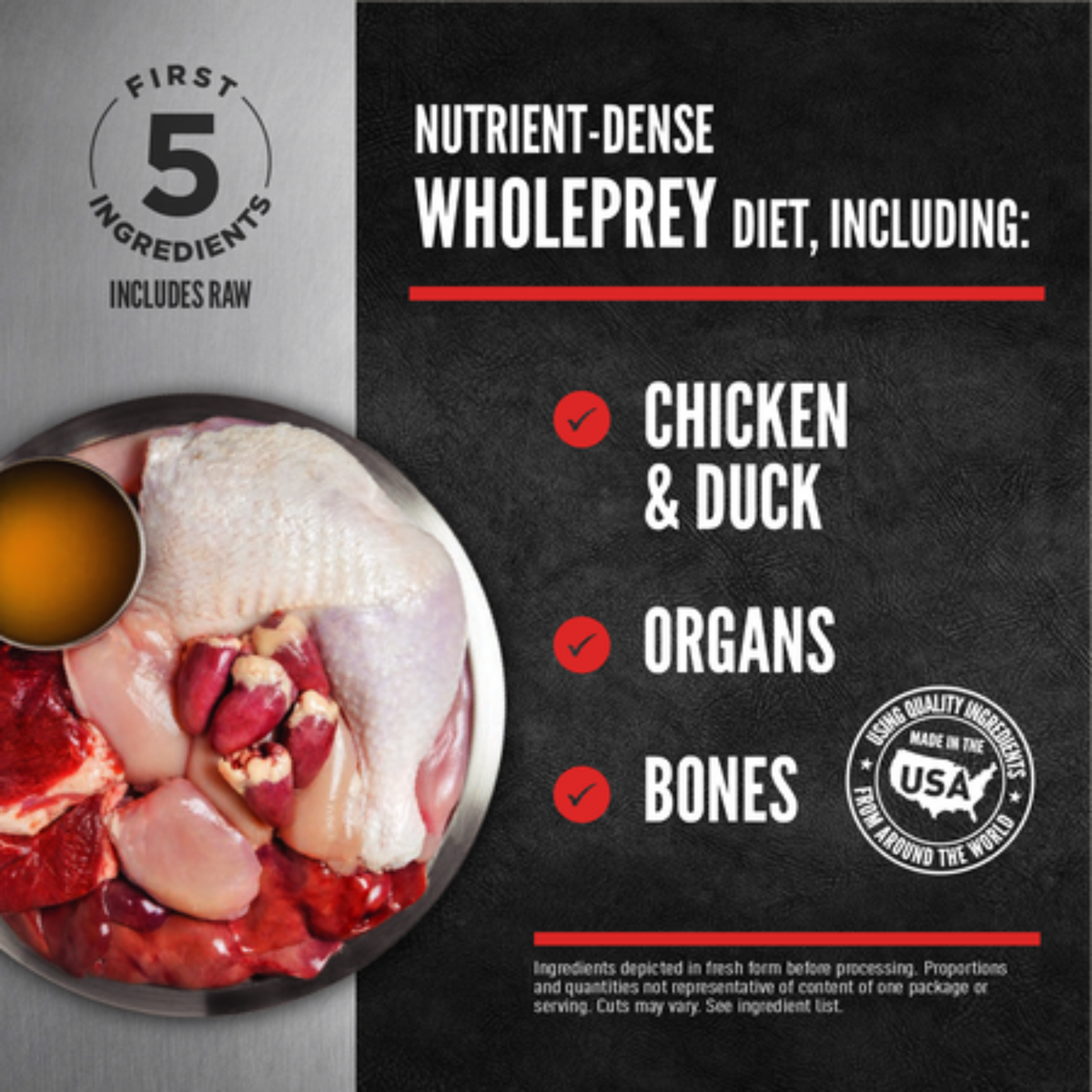 Orijen FRESHPREY Chicken and Duck Recipe Grain-Free Frozen Dog Food