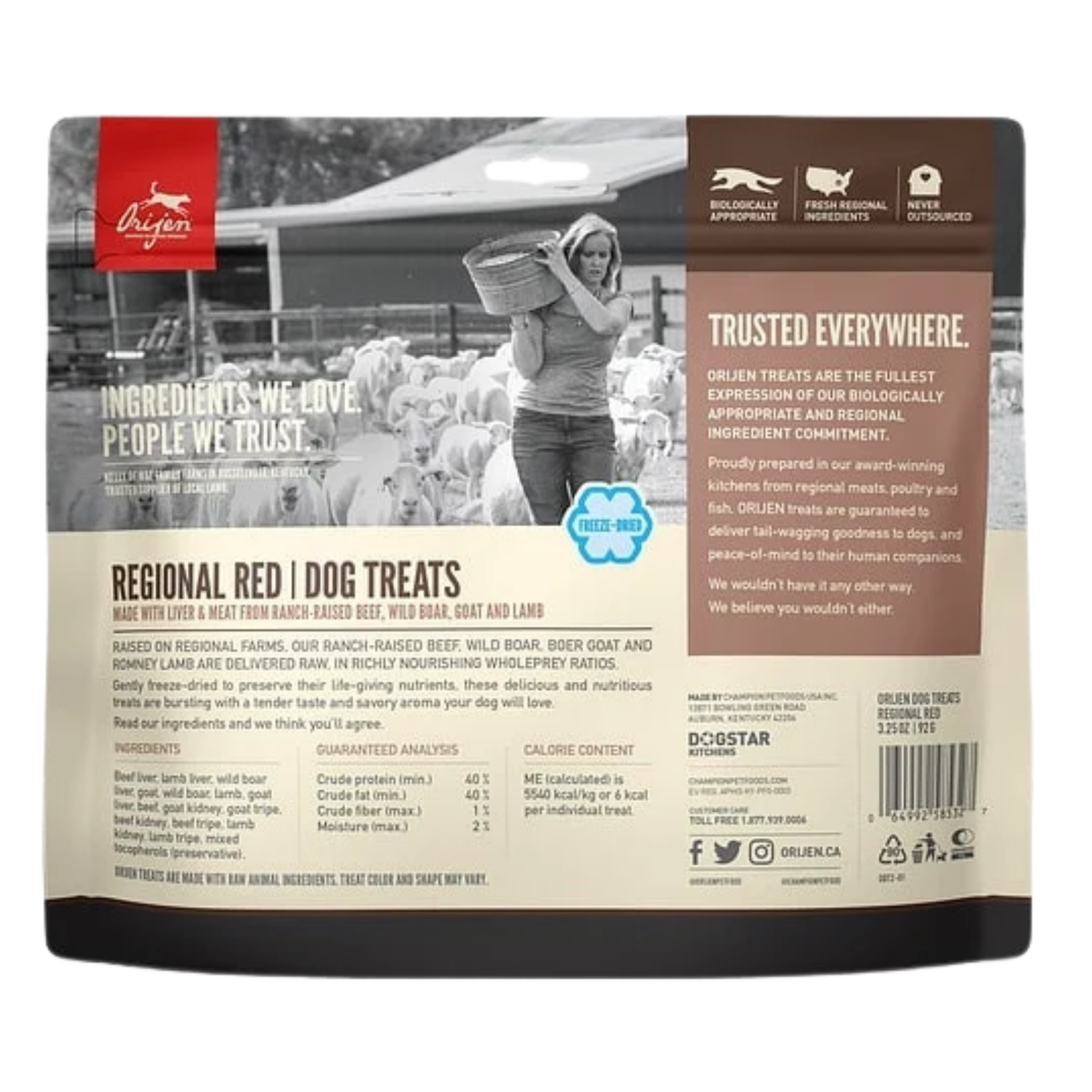 Orijen Biologically Appropriate Regional Red Beef/Boar/Goat/Lamb Freeze-Dried Dog Treats