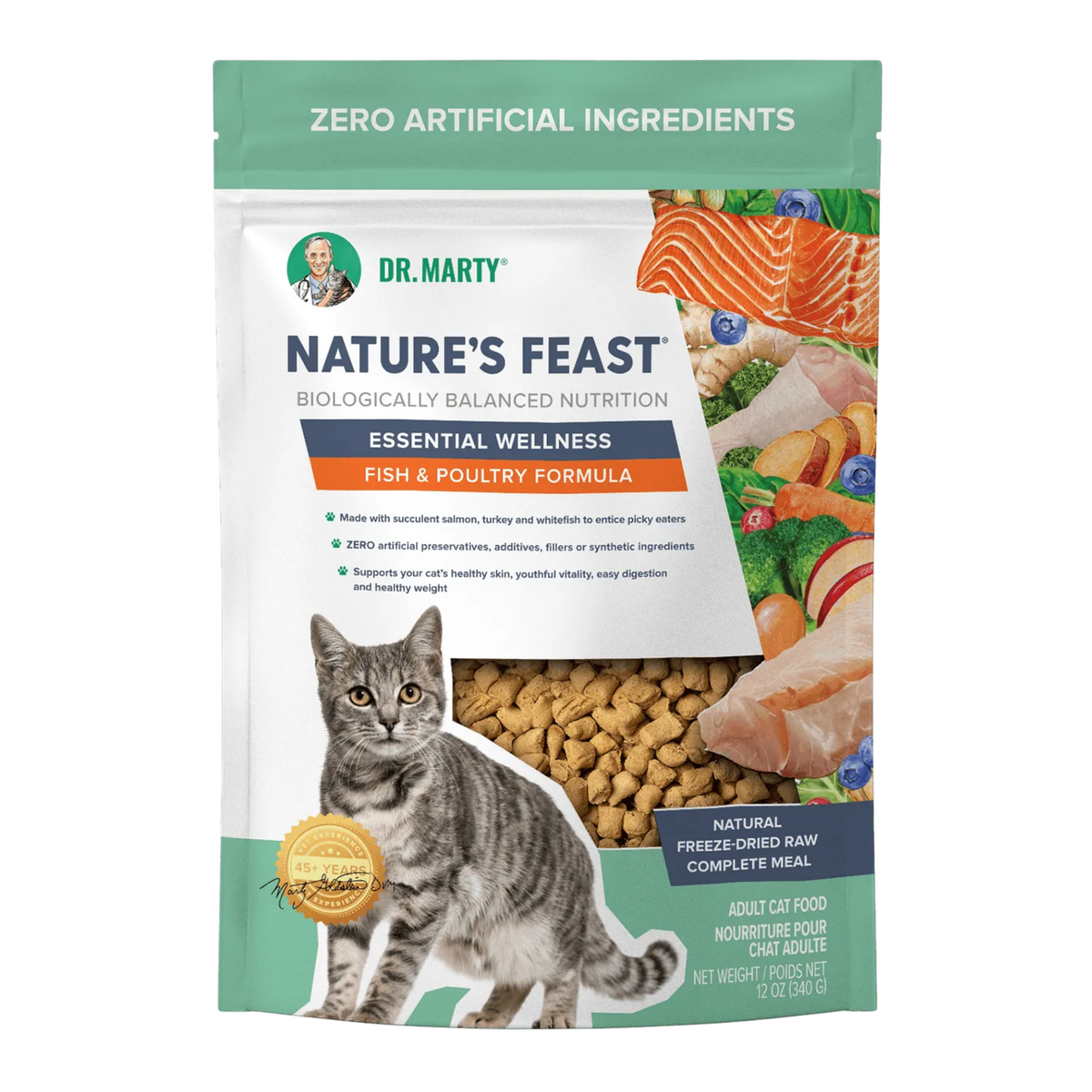 Dr. Marty Nature's Feast Essential Wellness Poultry Freeze-Dried Raw Cat Food 5.5 oz