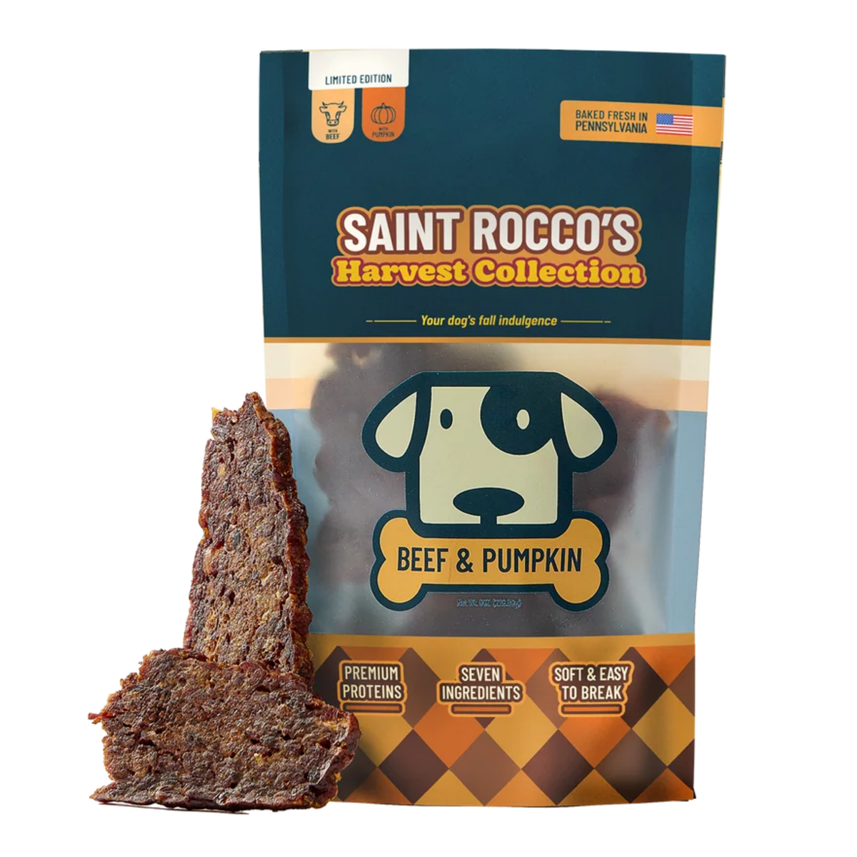 Saint Roccos Beef and Pumpkin Jerky Dog Treat