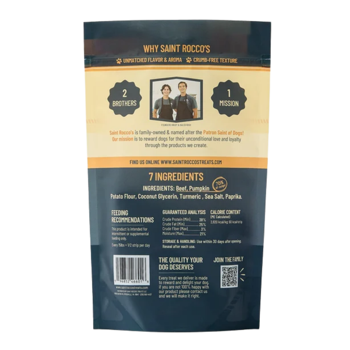 Saint Roccos Beef and Pumpkin Jerky Dog Treat