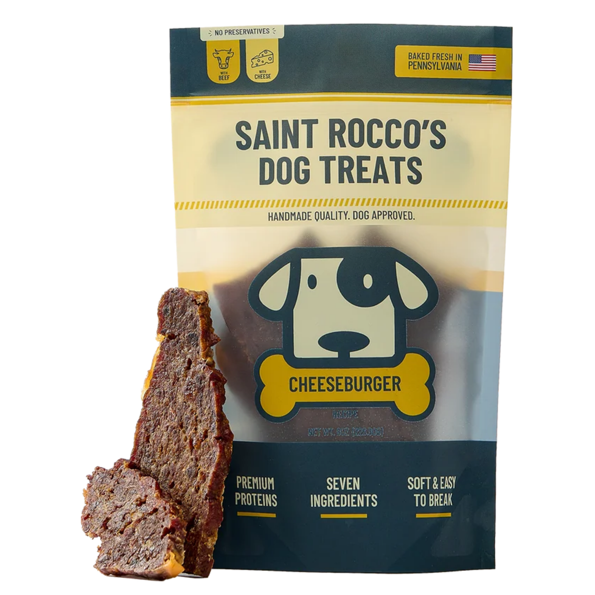 Saint Roccos Cheeseburger Jerky Dog Treat